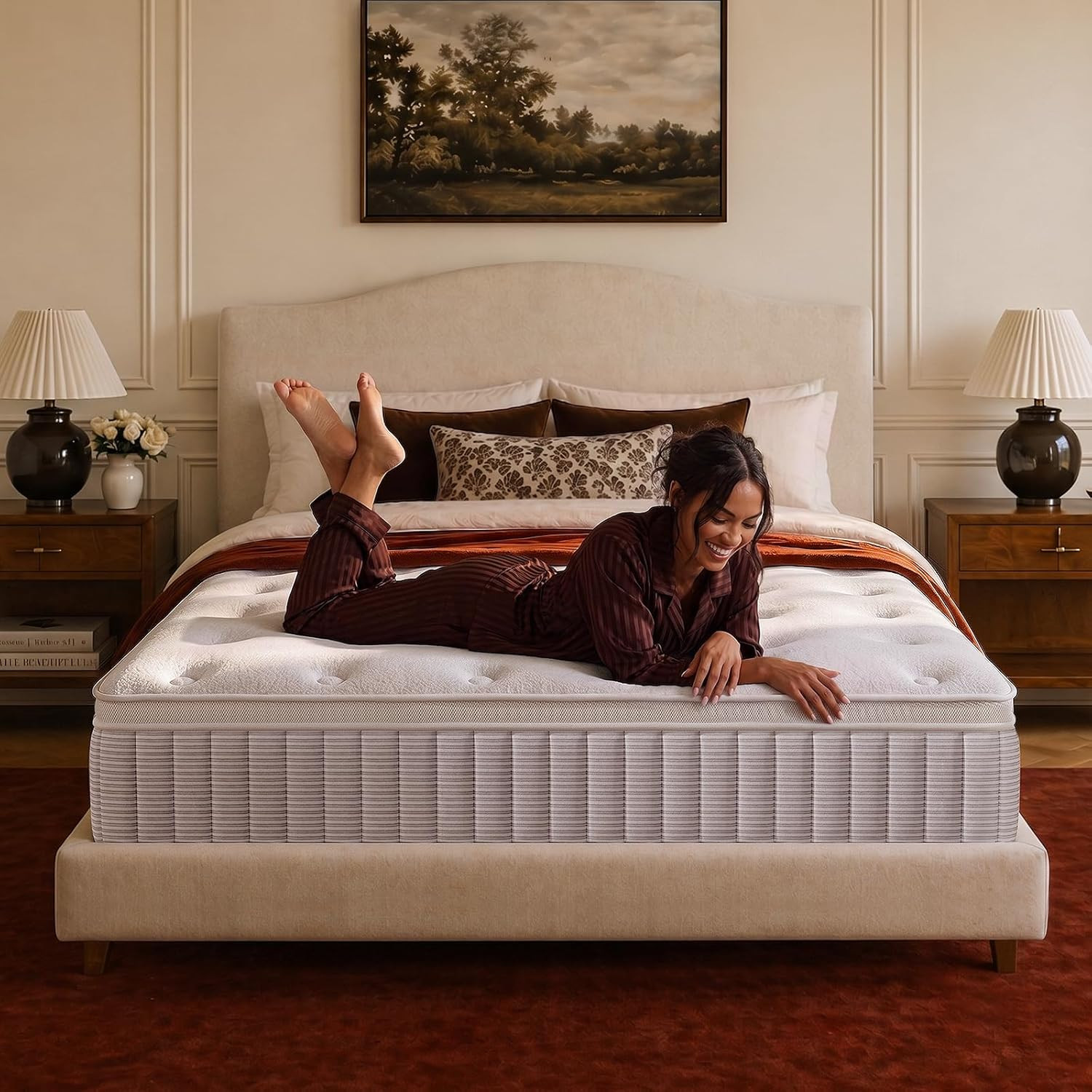 COMFBOX Queen Mattress, 14 Inch Springs Matress, Bed in a Box, Soft and Breathab gallery