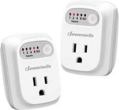 Indoor Countdown Timer Outlet 2Pack, Timers for Electrical Outlets, 125V/15A/100