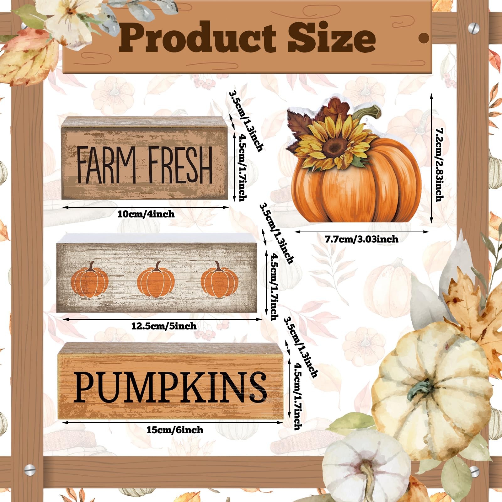 4 Pcs Fall Pumpkin Decor Fall Table Decoration Thanksgiving Tiered Tray Decor... gallery