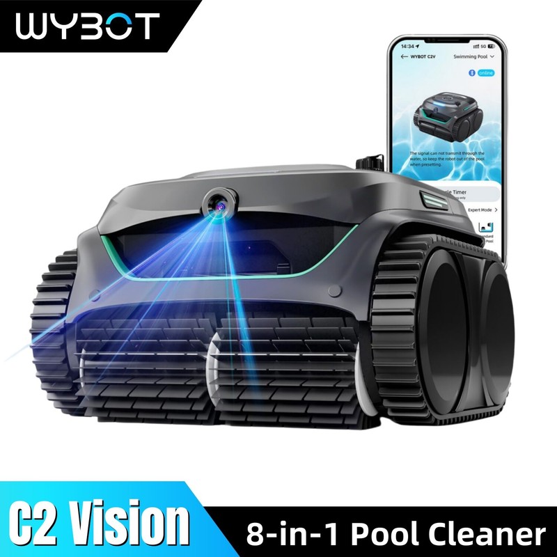 WYBOT C2 Vision Robotic Pool Vacuum Cleaner,Wall Climbing App Control AI Camera gallery