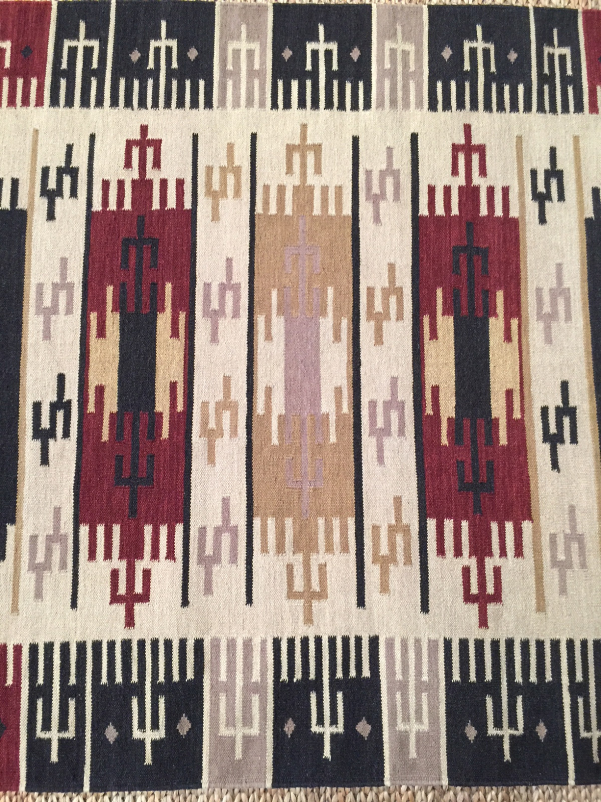 Wool Kilim Southwestern Hand woven Flat Weave Reversible rug Jijum62. *NEW* gallery