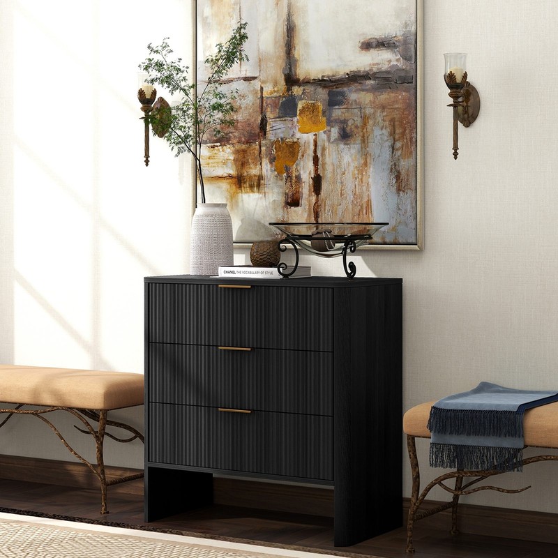 Modern Wavy Pattern Drawer Cabinet For Bedroom Storage CDYU gallery