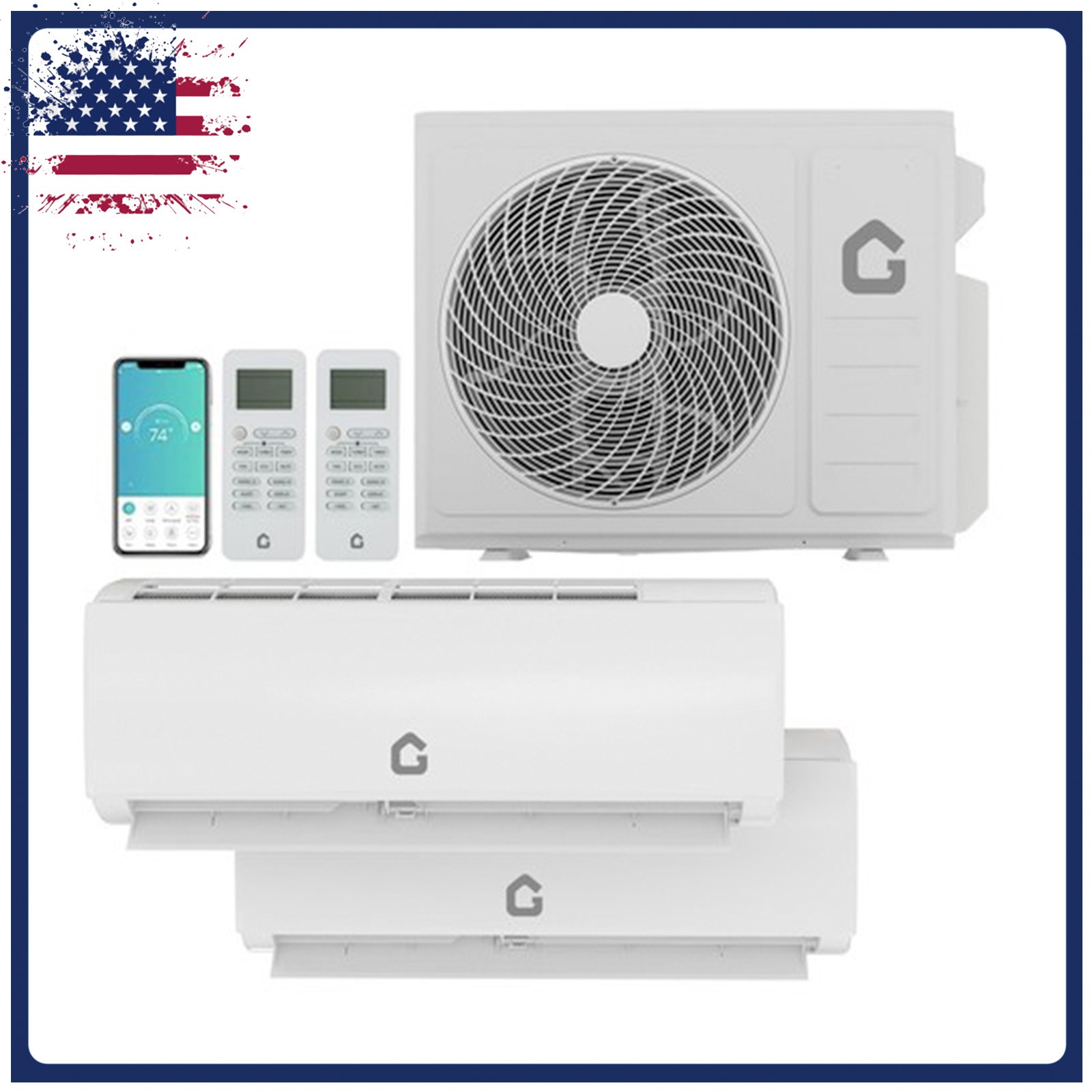 18K BTU Dual Zone Mini Split Air Conditioner/Heating System 12K+12K BTU 24 SEER2 gallery
