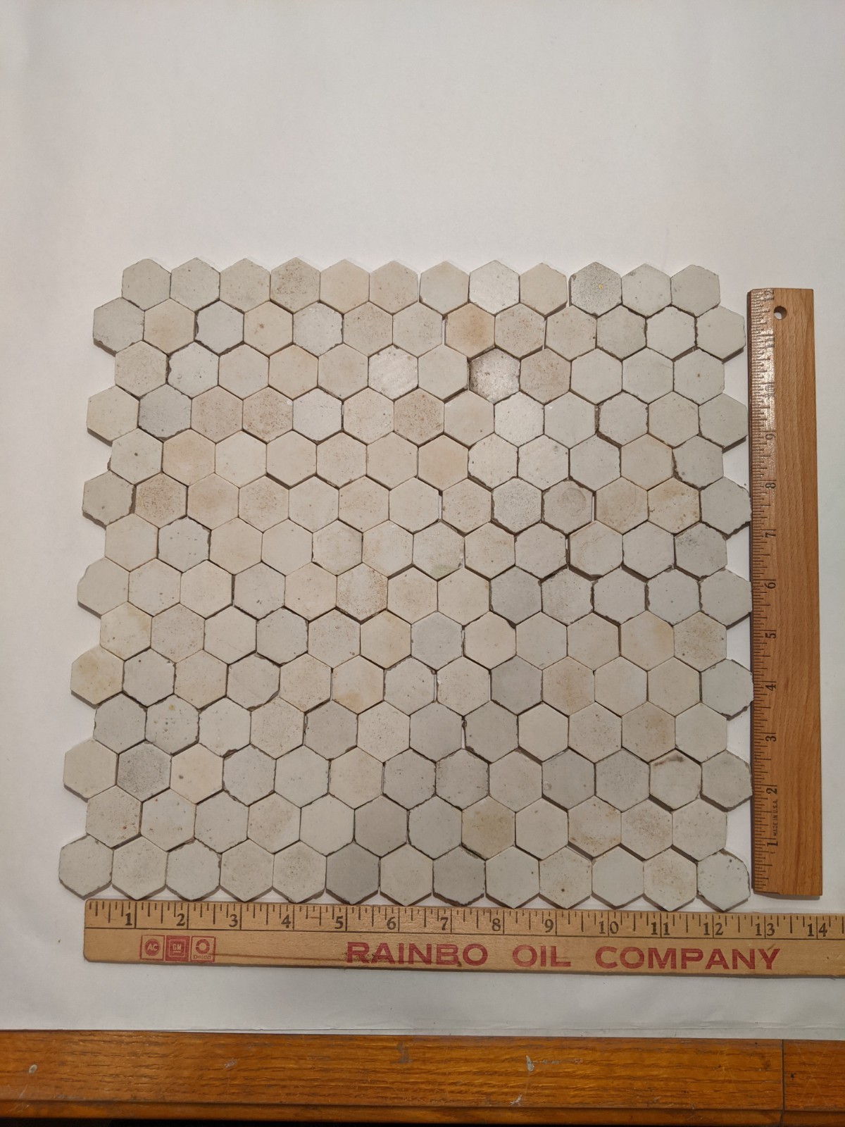 White 1" Hexagon Matte Finish Floor Tile Repair 175 PIECES 12x12 Used Floor gallery