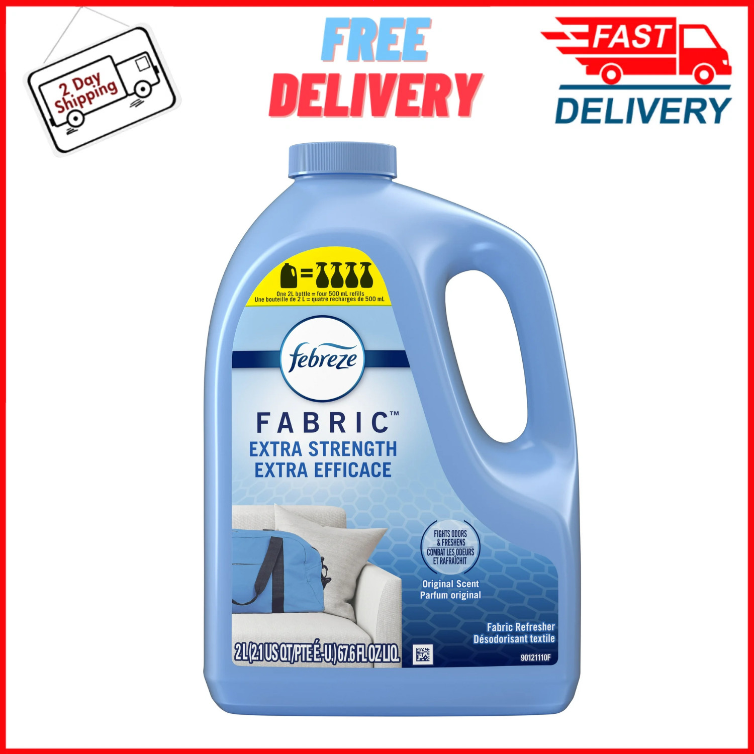 Odor-Eliminating Fabric Spray Refill, Air Freshener Original Scent, 67.6 fl oz gallery