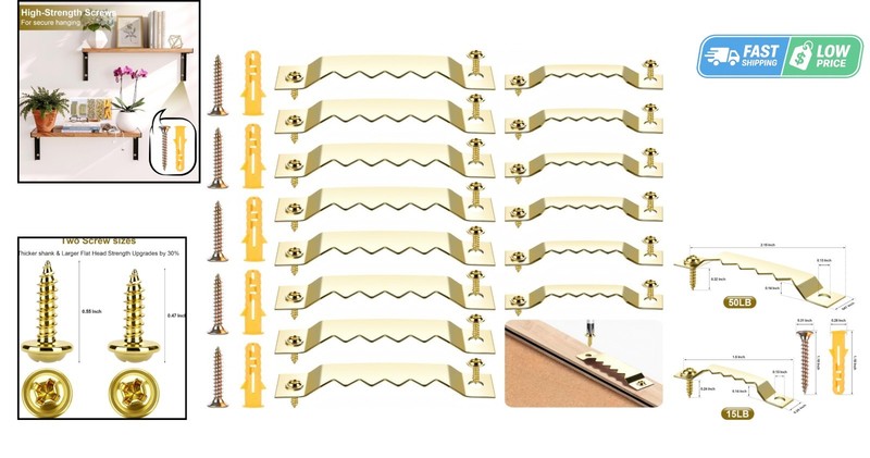 48-Pack Sawtooth Picture Hangers - Durable Hooks for Elegant Wall Art Display gallery