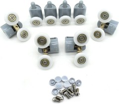 (8 PACK) Top/Bottom Shower Door Rollers/Runners/Pulleys/Wheels Bathroom Gray RV