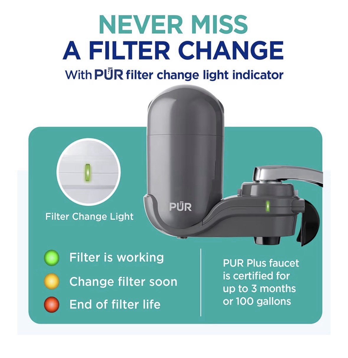 PUR PLUS Faucet Filtration System - Gray, Vertical, FM-2500V **no Filter** gallery