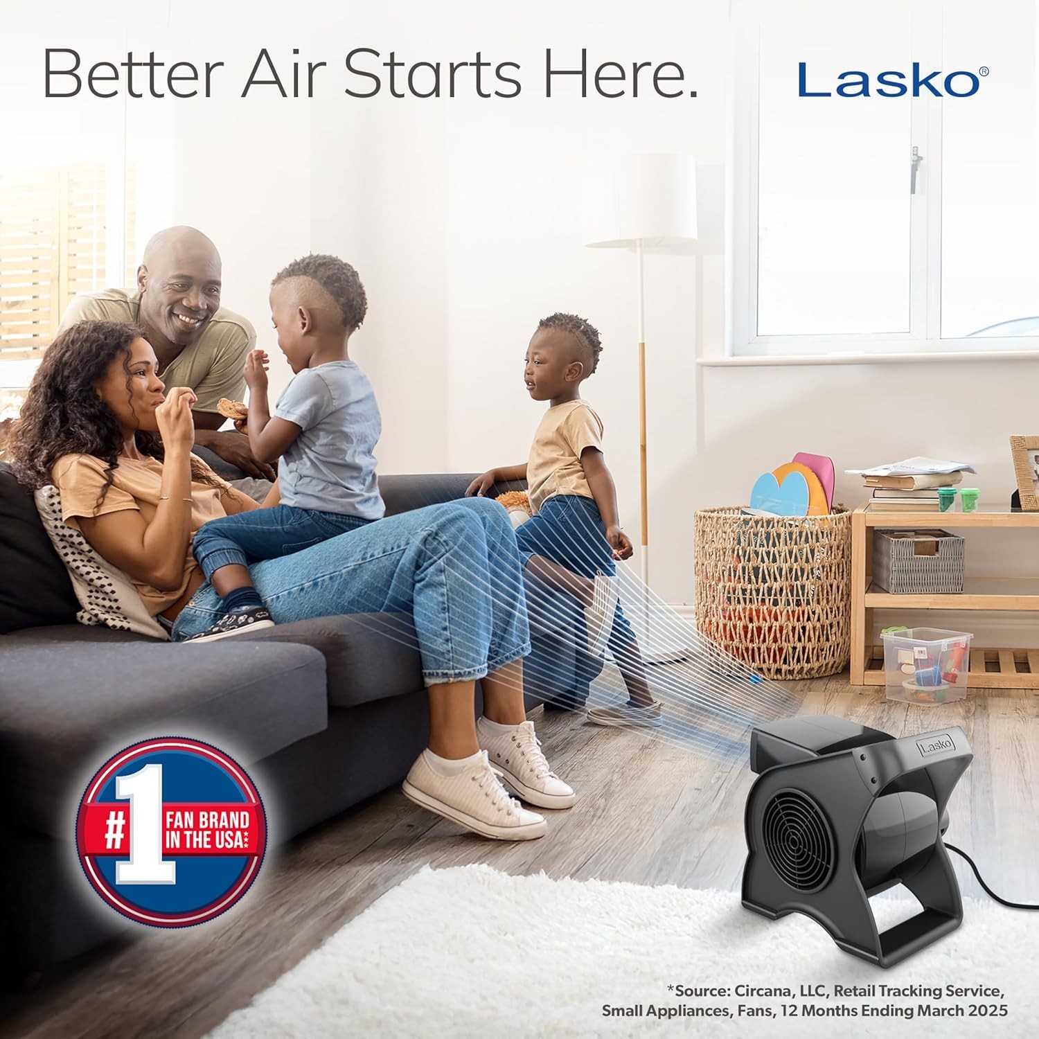 Lasko Portable Utility Fan, 12” 289 CFM Pivoting High Velocity Air Mover Blower gallery