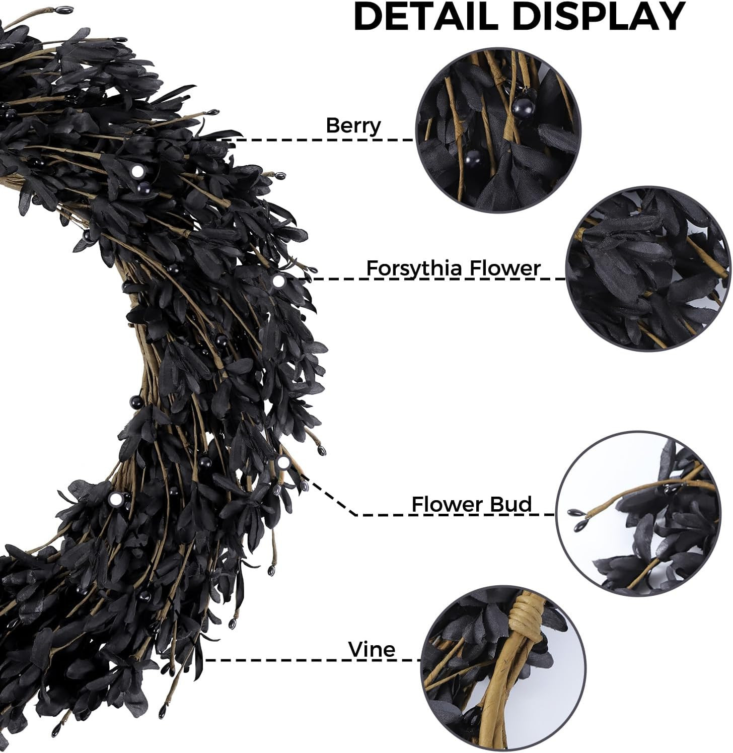 20'' Artificial Forsythia Wreath Spring Summer Fall Winter Wreaths for Front ... gallery