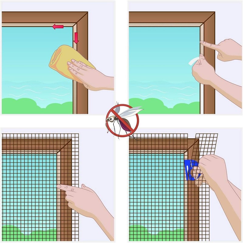 Window Screen Mesh Magic Curtain Self-Adhesive Fly Bug Insect Mosquito Net White gallery