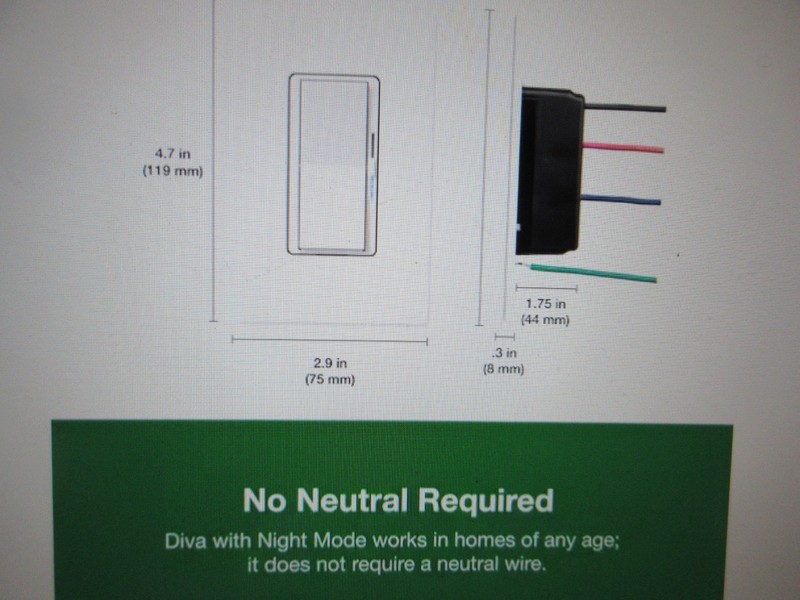 Lutron Diva LED+ Dimmer Switch with Night Mode for Dimmable LED Bulbs White gallery