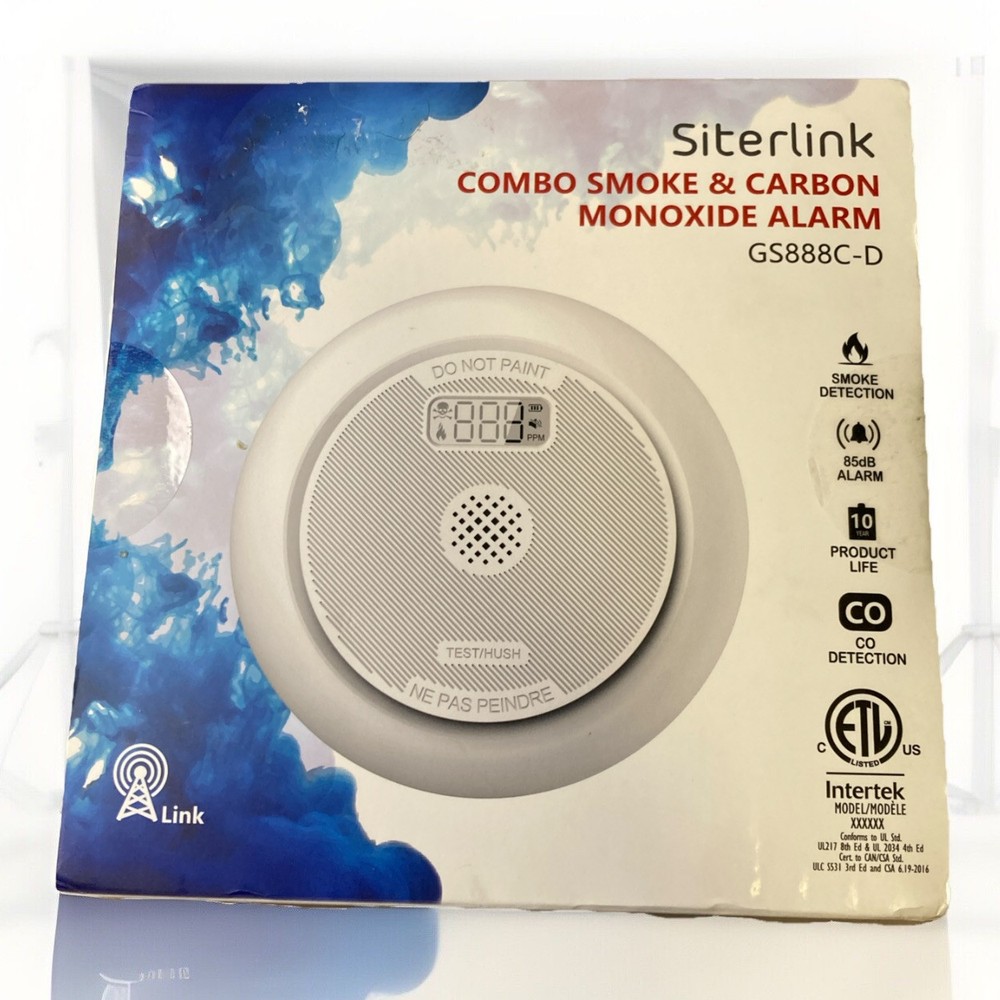 🔥Siterlink GS888C-D Wireless Interconnected Smoke/Carbon Monoxide Alarm Newseal