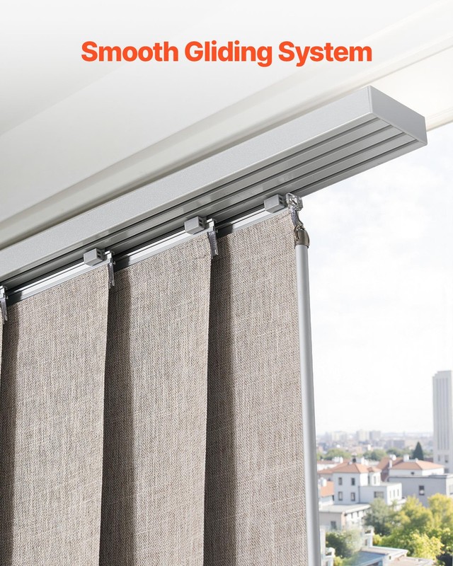VEVOR Panel Track Blinds Extendable Track from 45.8 in to 86 in W Trimmable gallery