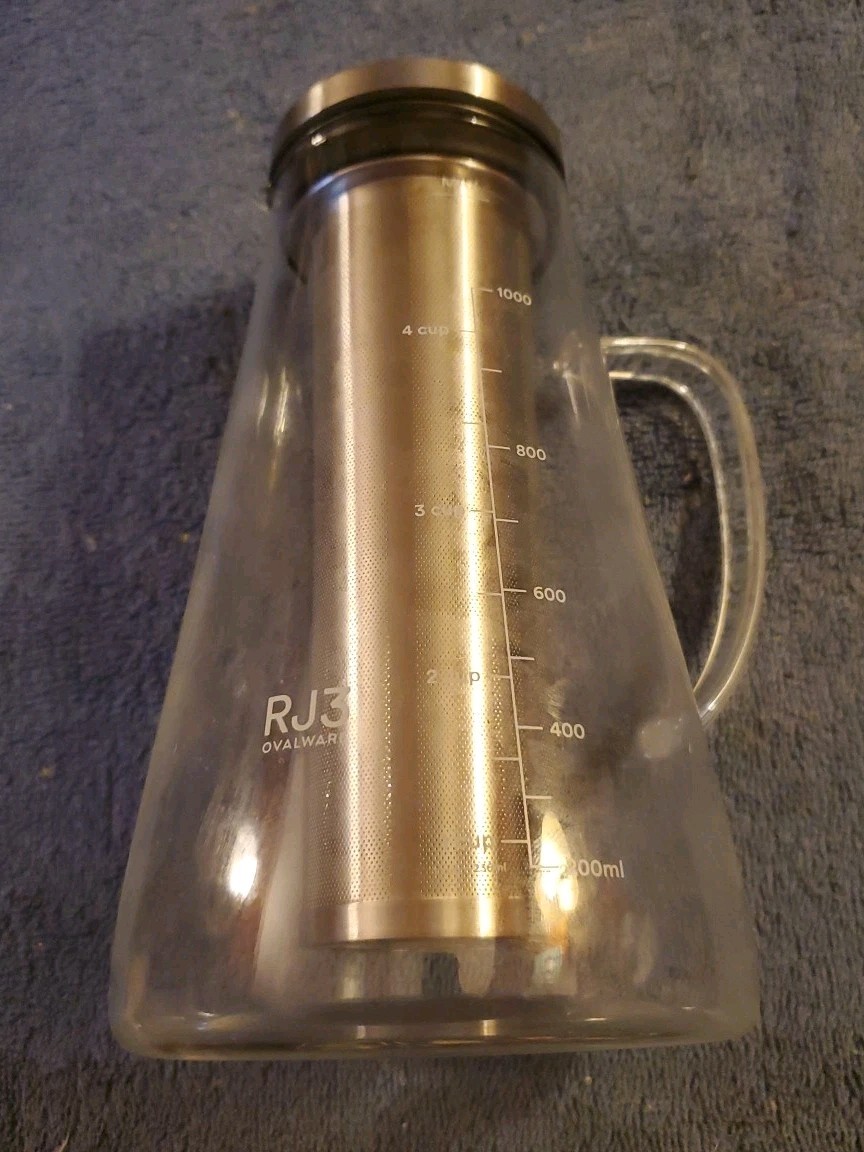 RJ3 4 Cup Ovalware Airtight Cold Brew Iced Coffee Maker 1 Liter + Ice Tea Pot gallery