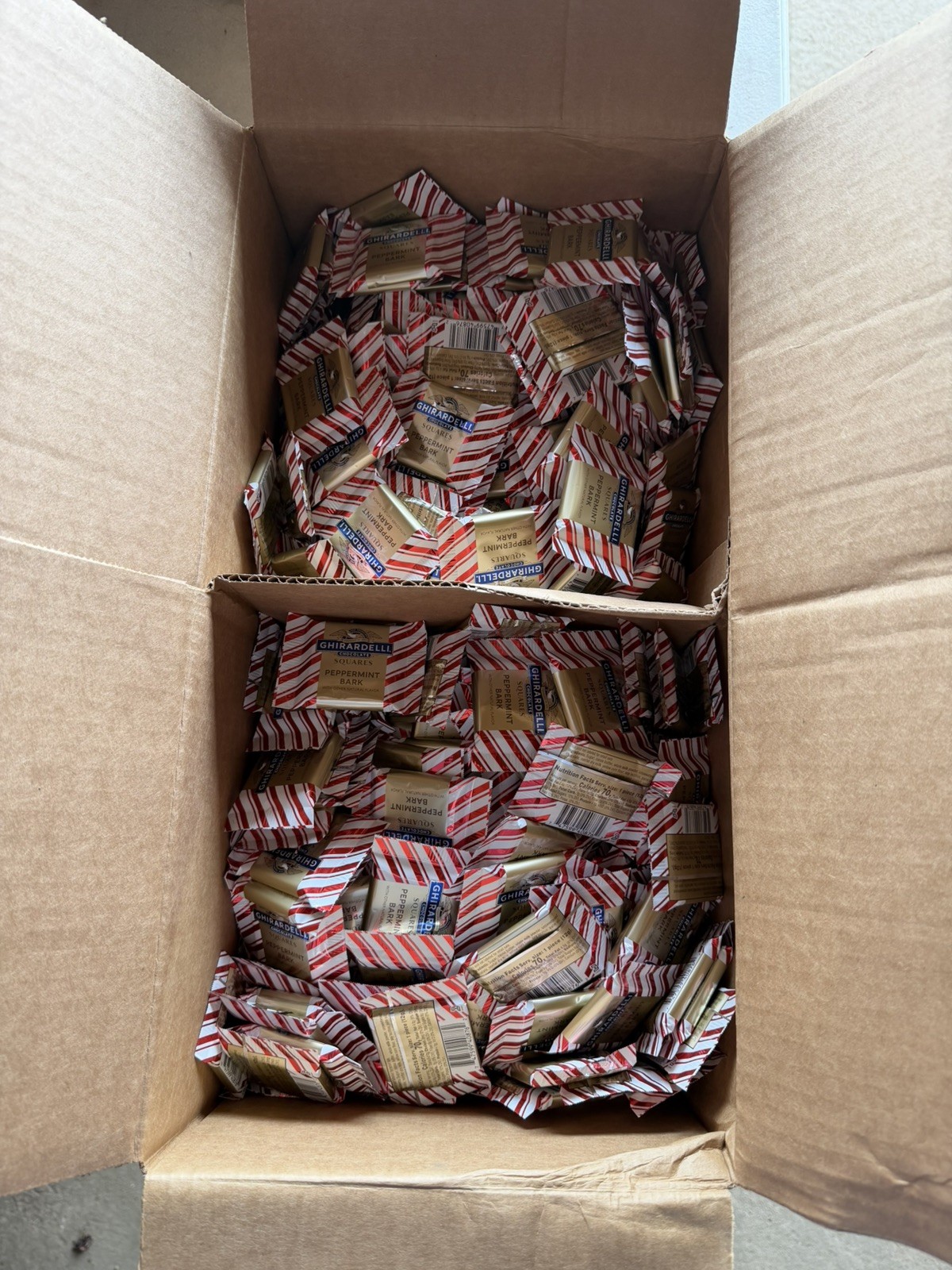 Ghirardelli PEPPERMINT BARK Milk Chocolate Squares-540 Pcs Bulk PLEASE READ gallery