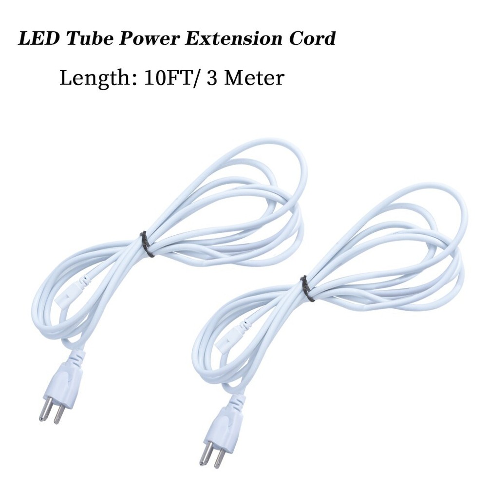 2 PACK 10FT POWER CABLE no Switch T8 T5 Integrated LED Tube Light Replacement