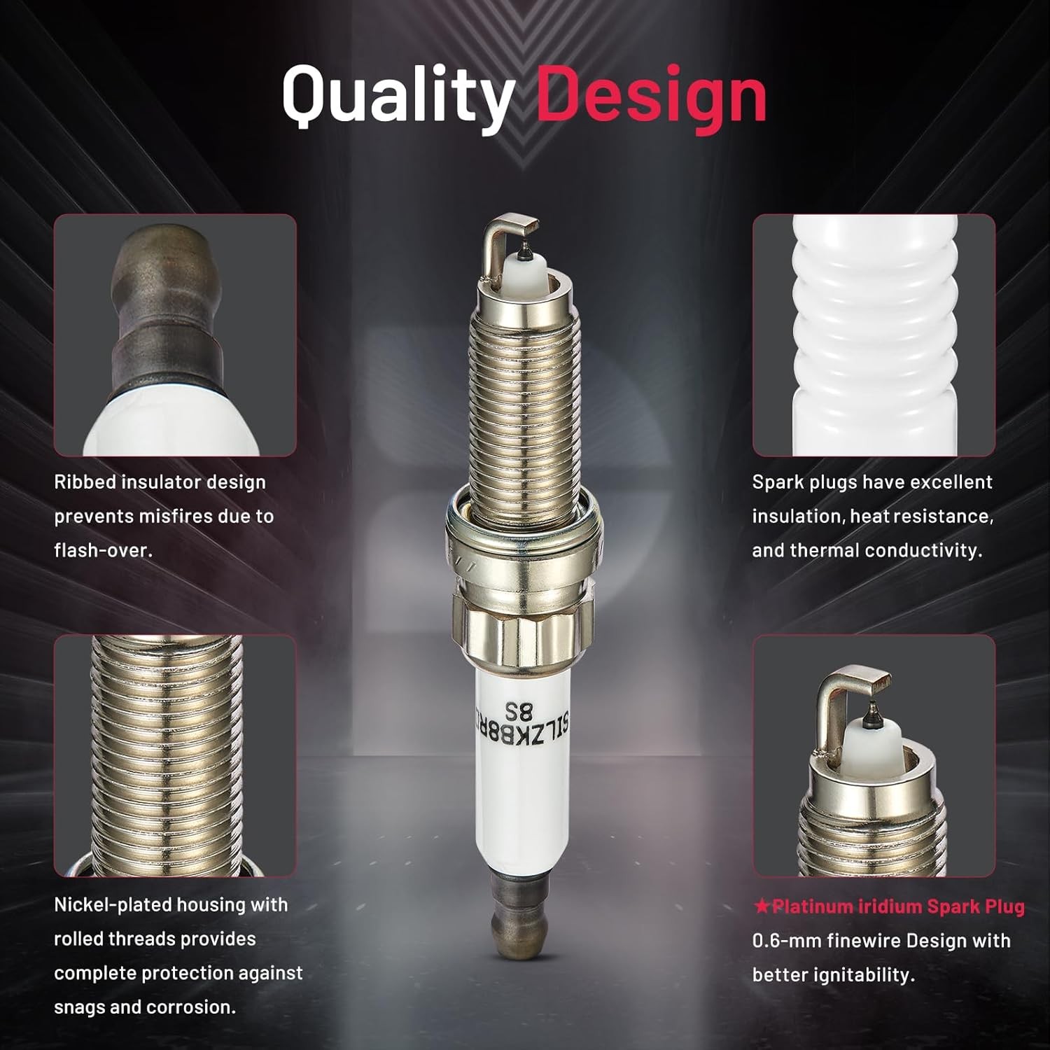 BDFHYK Set of 6 Iridium Spark Plug Compatible with BMW X3 X4 X5 X6 135i 335i 435 gallery