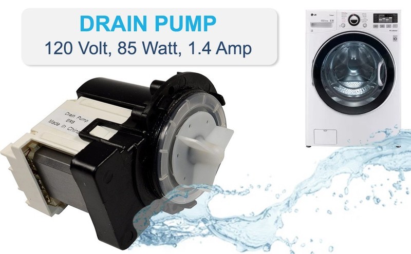Replacement Drain Pump for LG CW / WD / WM Series Washers, 120 Volts 8.5 Watts gallery