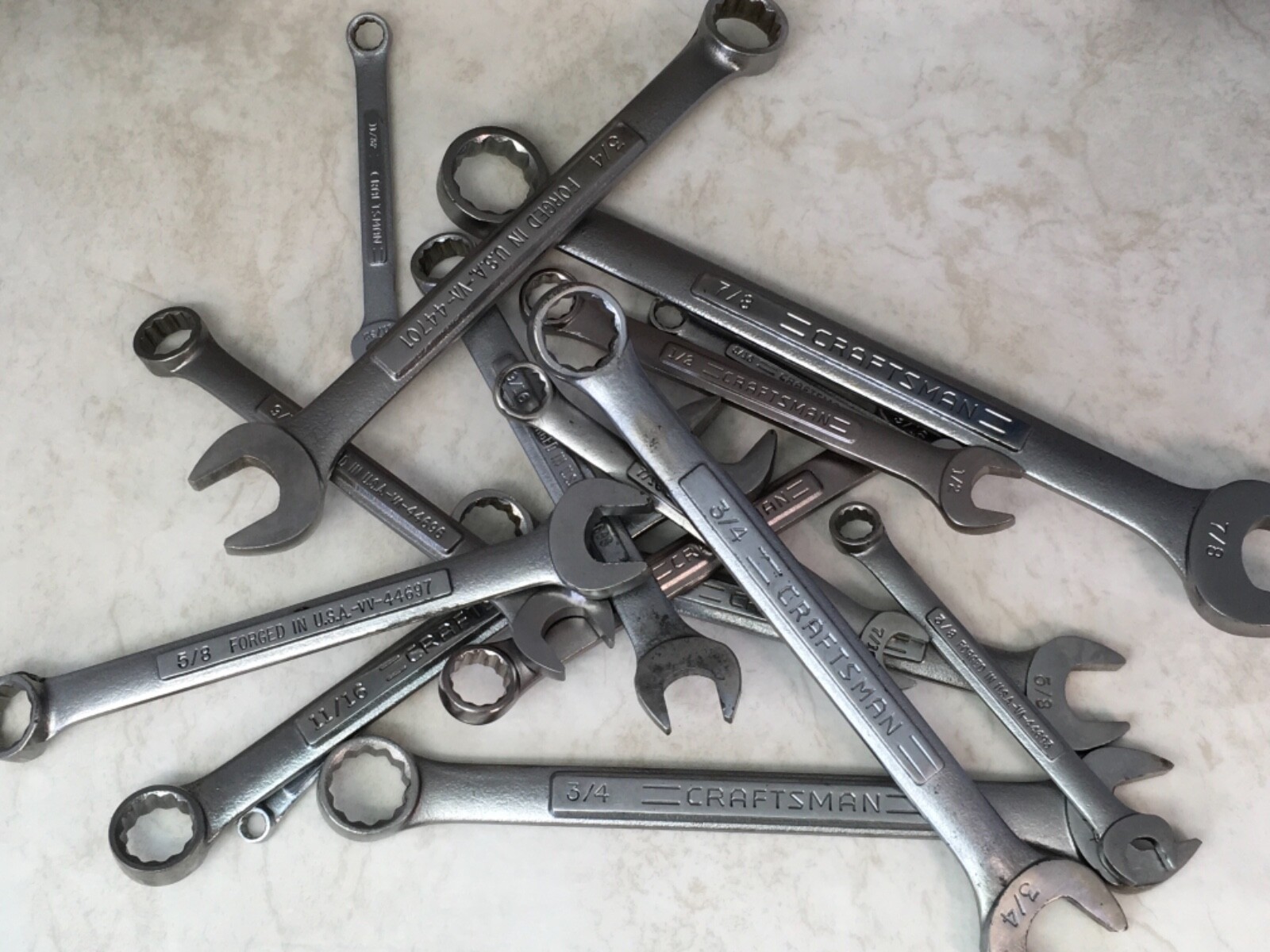 Craftsman Combination Wrench, 12pt sizes 1/4in.-7/8in. SAE, You Choose USA Made gallery