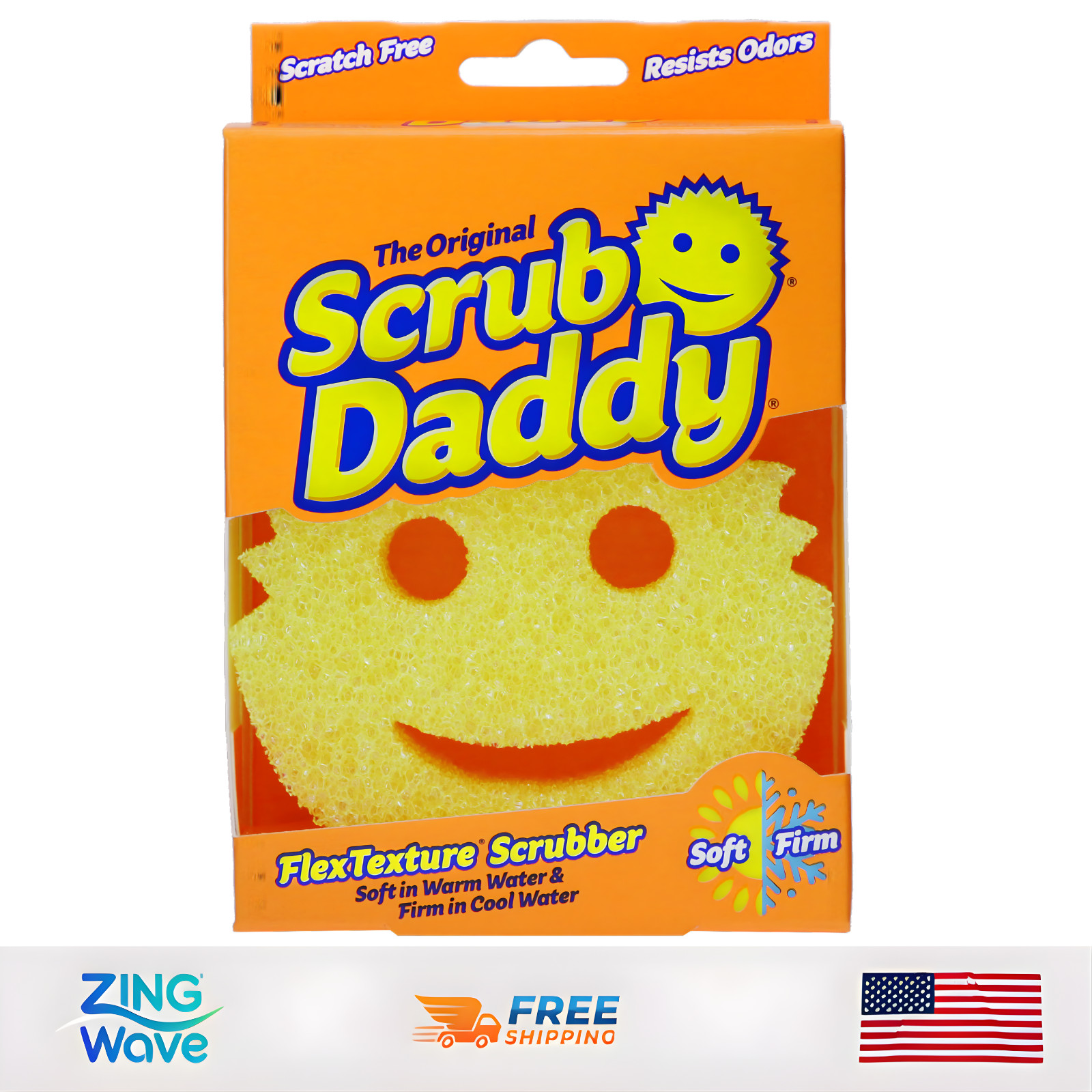 Scrub Daddy Yellow Cleaning Sponge Non Scratch Dish Scrubber FlexTexture gallery
