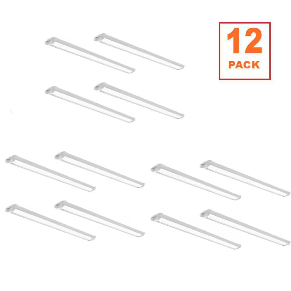12-Pack 44 In. LED White Strip Light Fixture 3400LM 34W 120V Bright White 4000K gallery