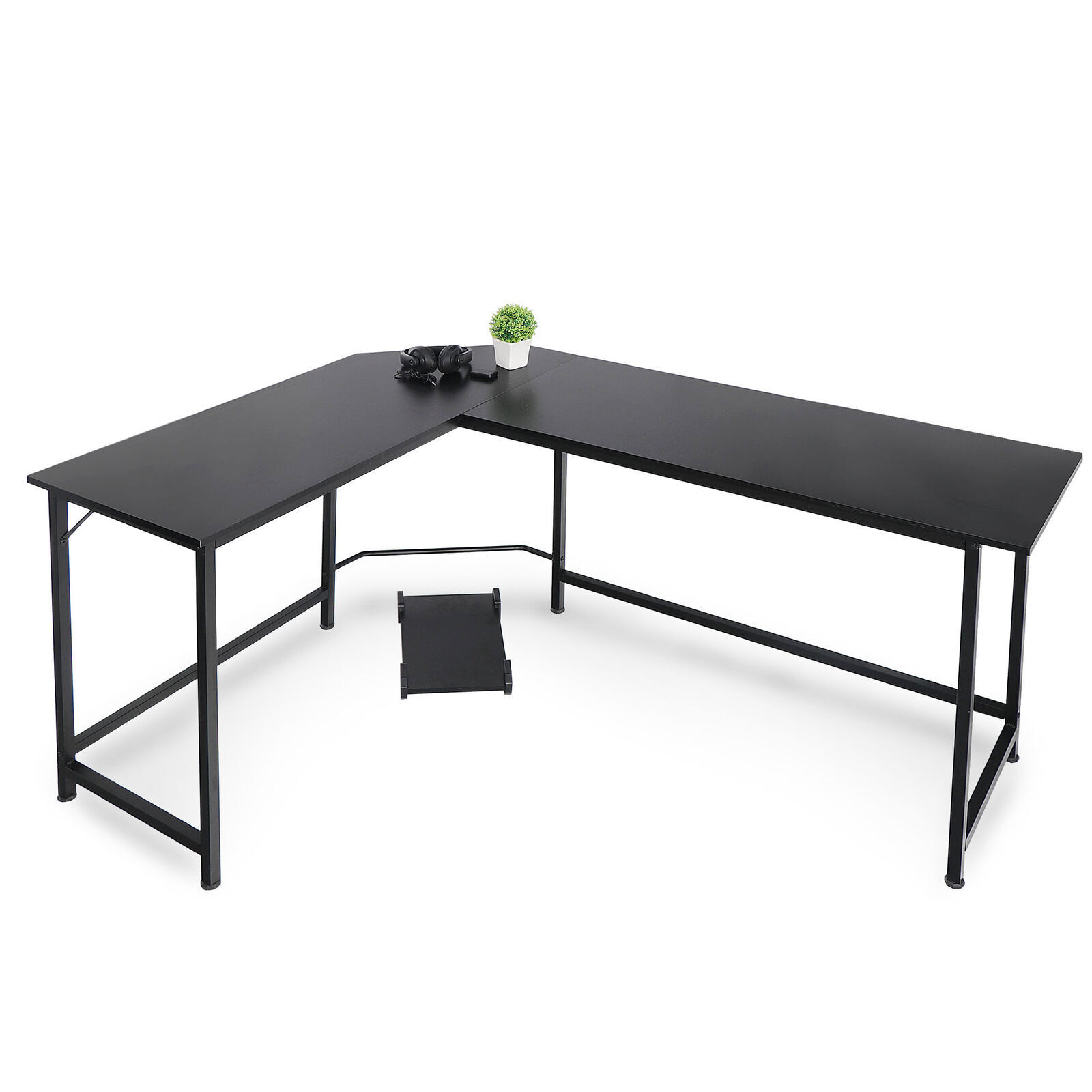 L-Shaped 66"Computer Desk Corner Gaming Desk PC Laptop Study Table Workstation gallery