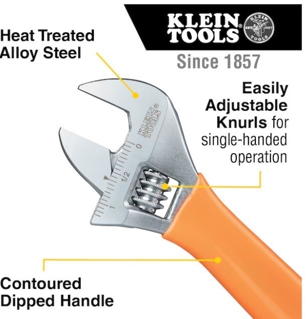 Klein Tools O507-6, 6" Adjustable Wrench Extra-Capacity 6-inch NEW gallery