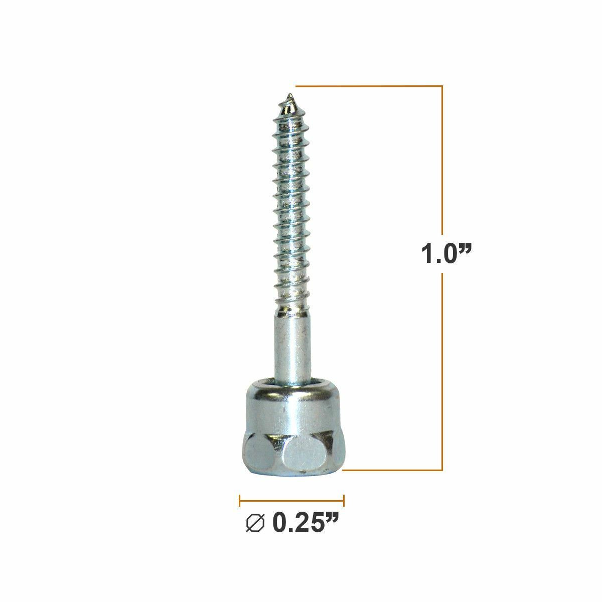 Sammys GST 100 1/4 Inch Vertical Thread Rod 1/4x1 Inch Screw, Steel (Pack of 25) gallery