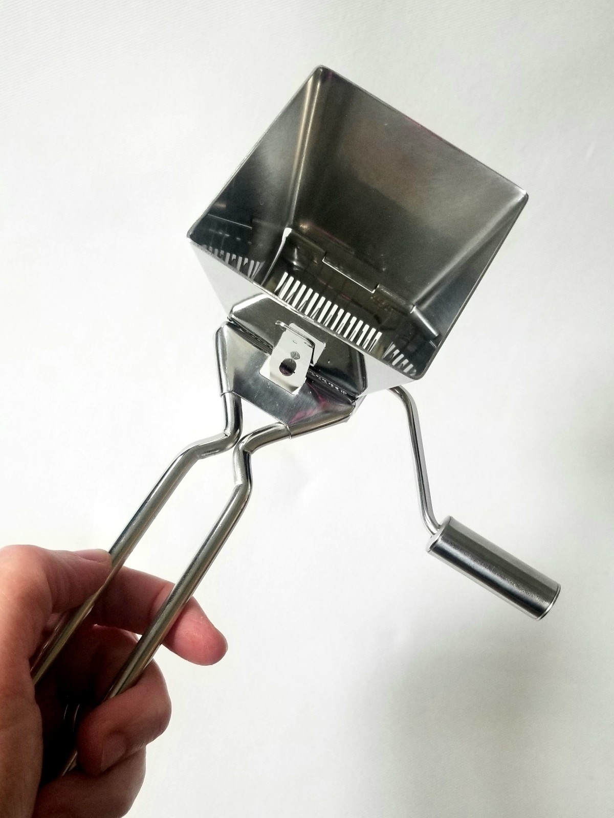 Cuisipro Chrome Hand Crank Manual Handheld Cheese Grater Circa 1990s R or L Hand gallery