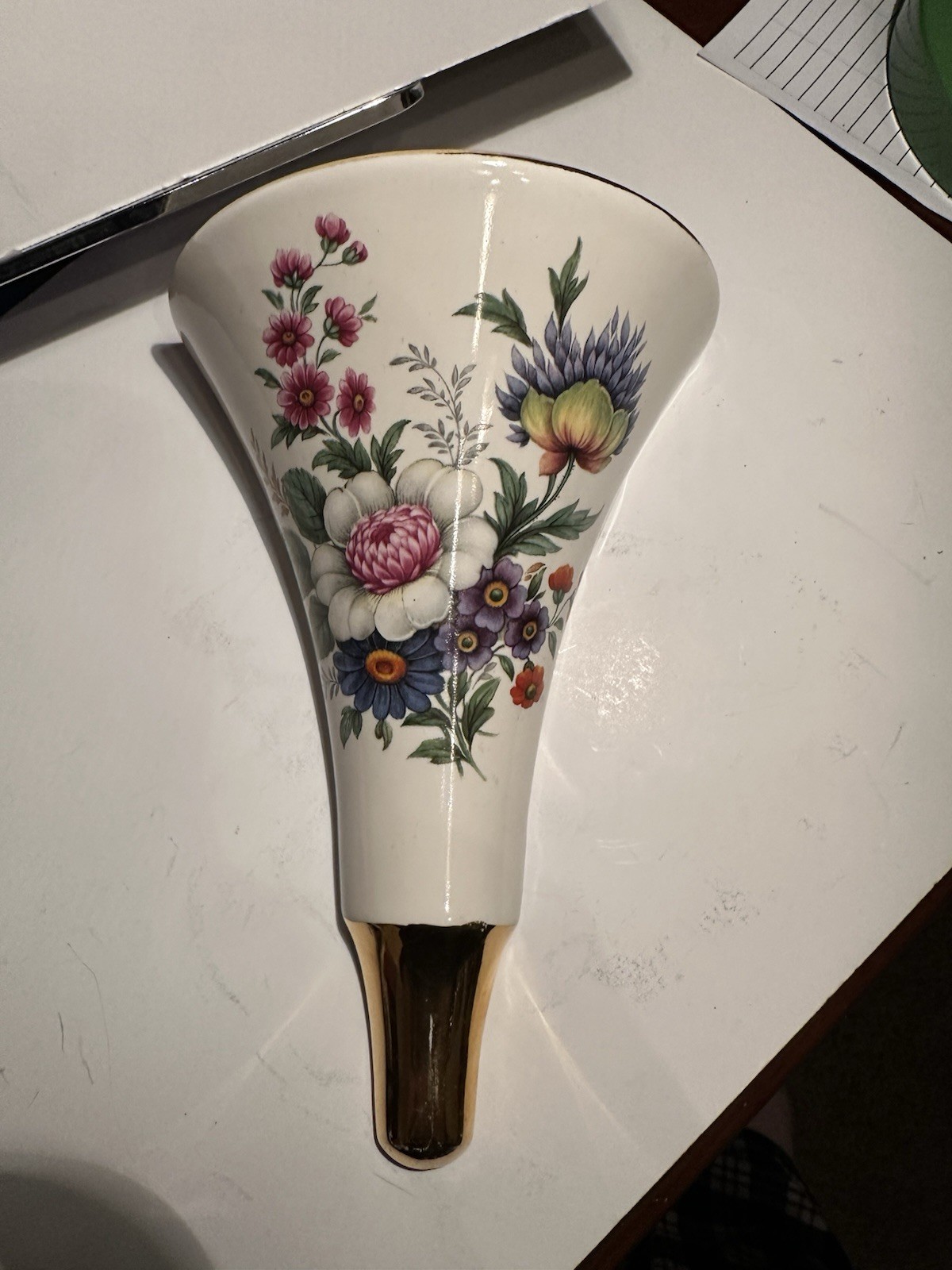 Vintage Braunton Studio Ceramics Pocket Wall Vase N. Devon England 8.5”TX5.5 W gallery