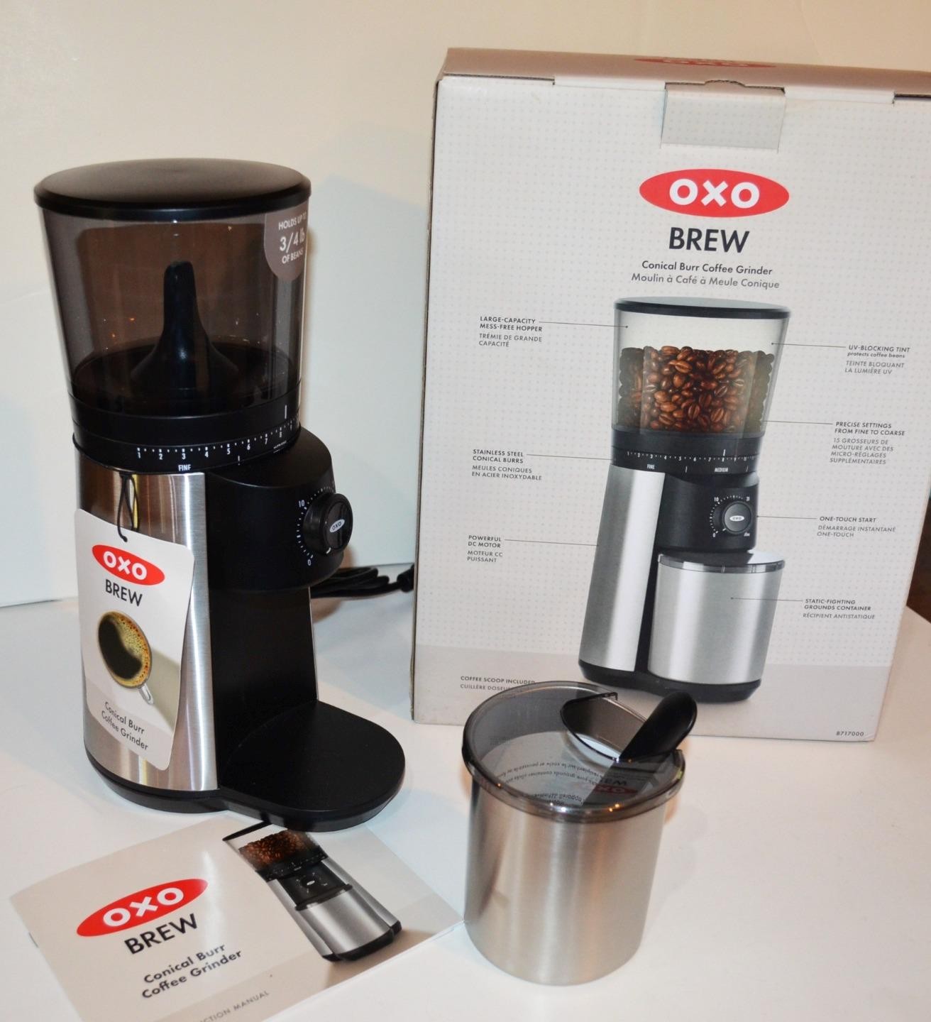 OXO Brew Conical Burr Coffee Grinder - Silver, Stainless Steel Burrs gallery