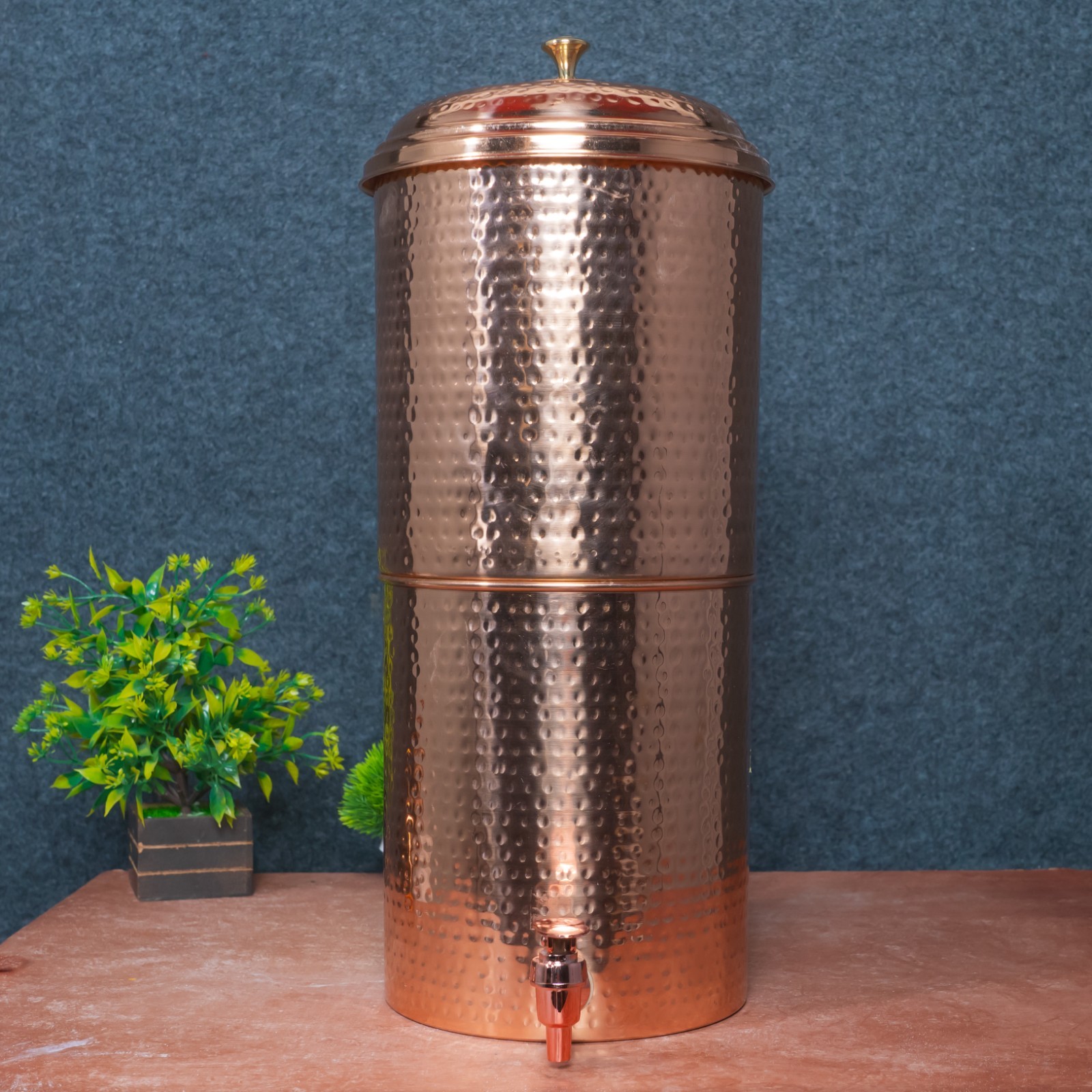 Handcrafted Hammered Copper Water Filter Dispenser – Natural Water Purification gallery
