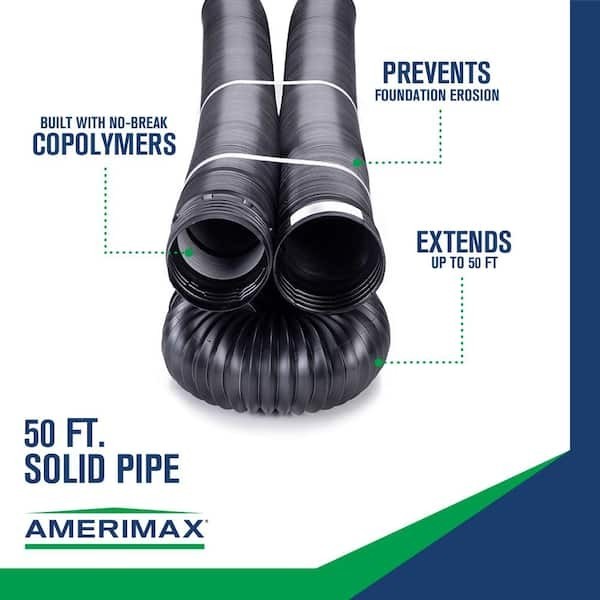 50 ft. Length Copolymer Solid Drain Pipe, Black FLEX Drain 4 in. Dia. Flexible gallery