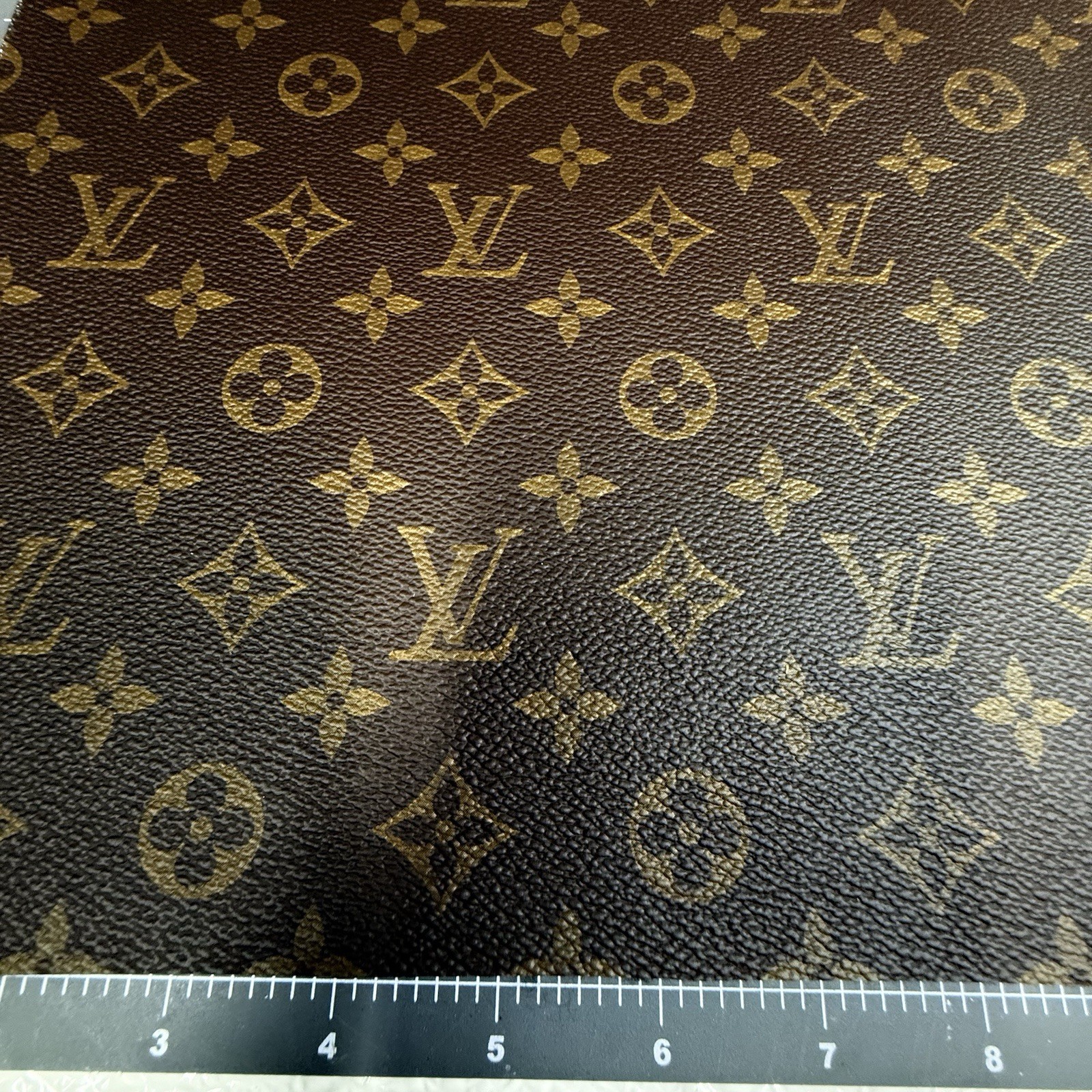 LV Brown Monogram Vinyl for Crafting Classic Size piece 12" X 12" Scrap gallery