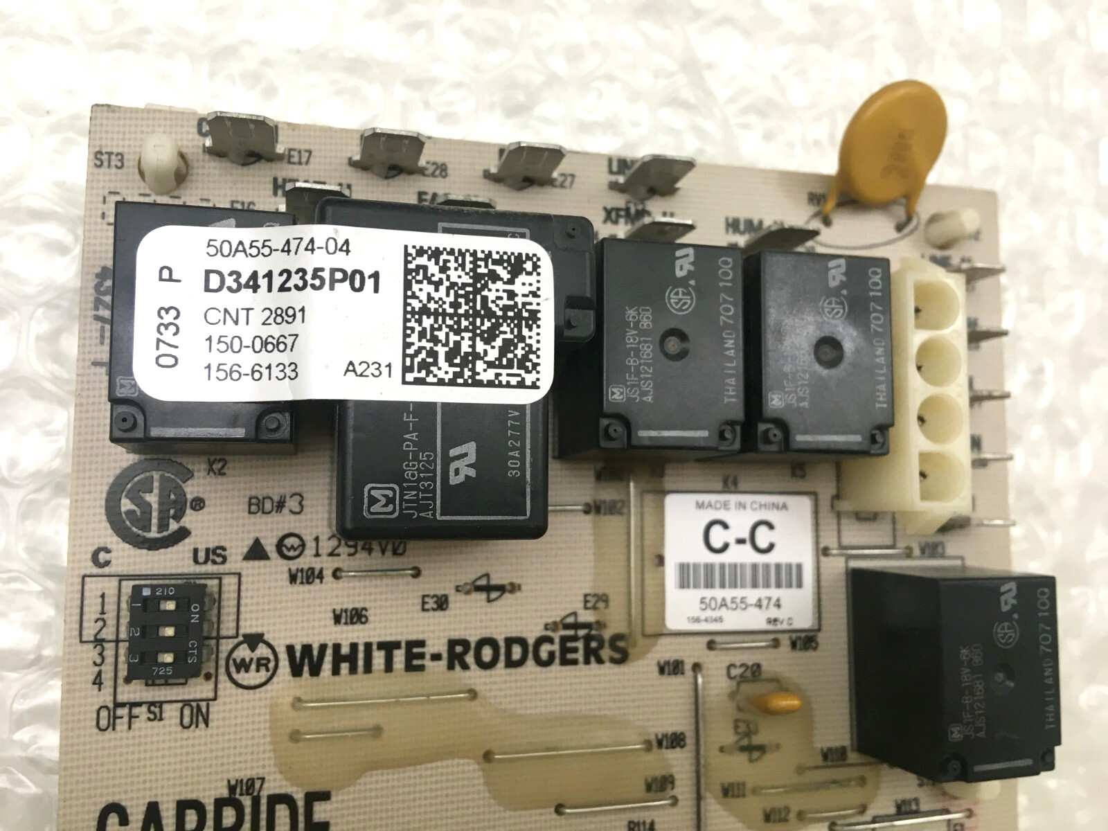White Rodgers D341235P01 Furnace Control Circuit Board 50A55-474 used #P643 gallery
