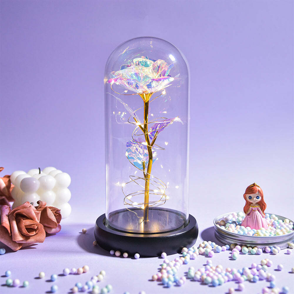 Brand New - Crystal Galaxy Enchanted LED Glass Forever Rose Home Decoration Gift gallery