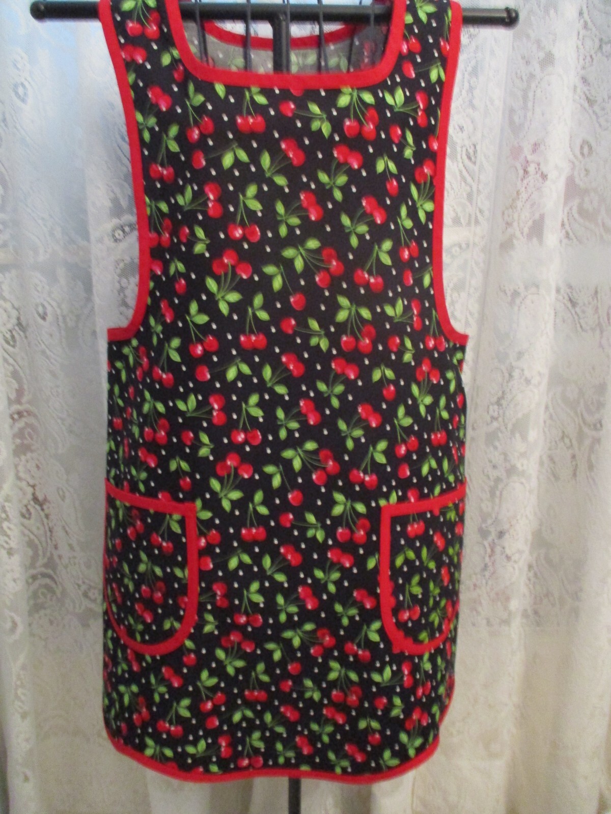 CHERRIES PRINT H-BACK APRON gallery