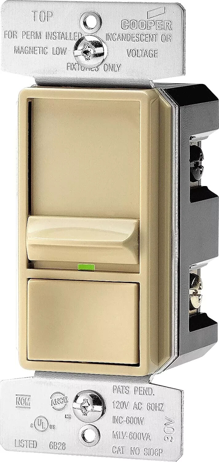 Slide Dimmer w/ Preset Ivory Low Voltage Incandescent 600W COOPER SI06P-V-K gallery