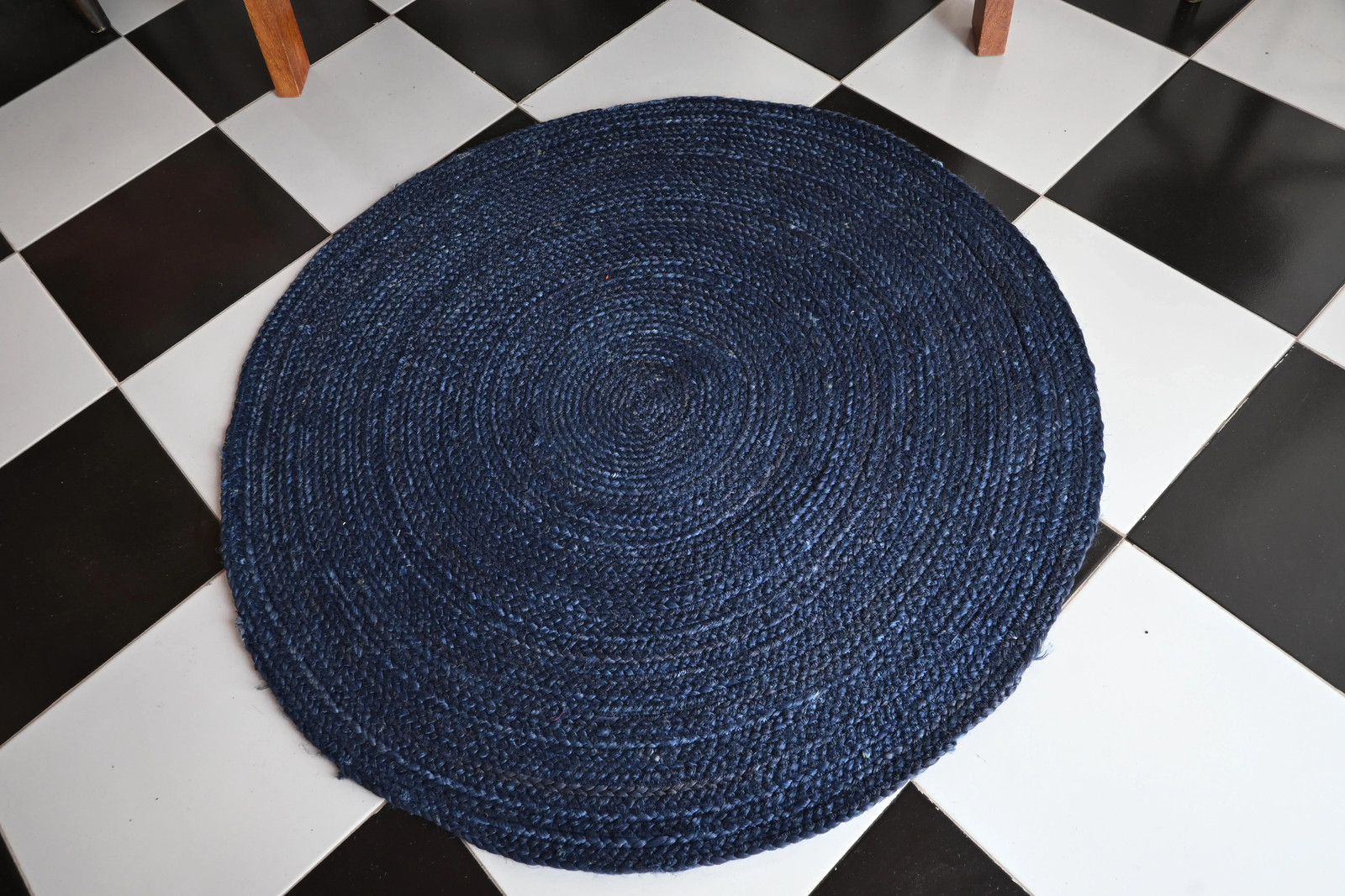 Rugmoda Jute Blue Braided 4x4 Round Rug for Living Room Bedroom Area Rug gallery
