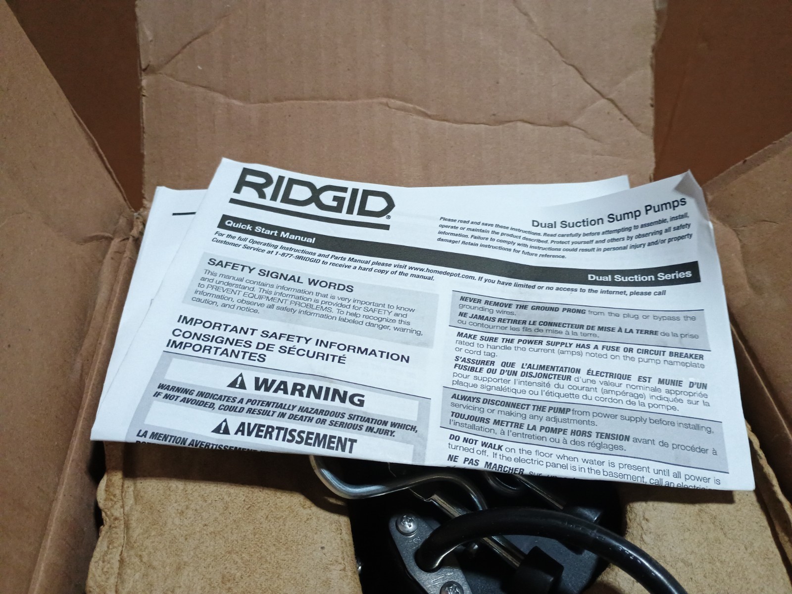 RIDGID 1/2 HP Sump Pump 500RSDS Open Box Never Used gallery