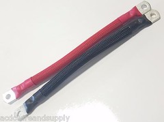 Battery Interconnect BRAIDED Cable # 4/0 AWG WELDING CABLE Red Or Black 3/8 LUGS