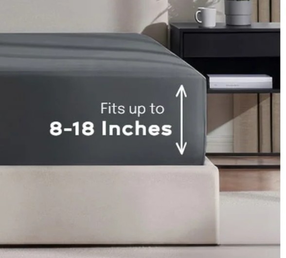 Queen Gray Solid Sheet Set for Adults, Machine Wash & Tumble Dry gallery