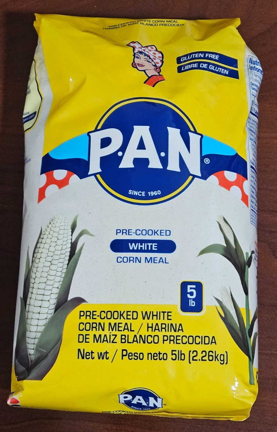PAN Pre-Cooked White Corn Meal 5lb 2.26kg Harina de Maiz Blanco Exp 12/2026 gallery