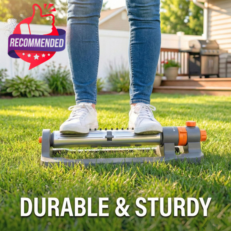 OSCILLATING LAWN SPRINKLER ADJUSTABLE WATERING SYSTEM FOR GARDENS AND YARDS gallery