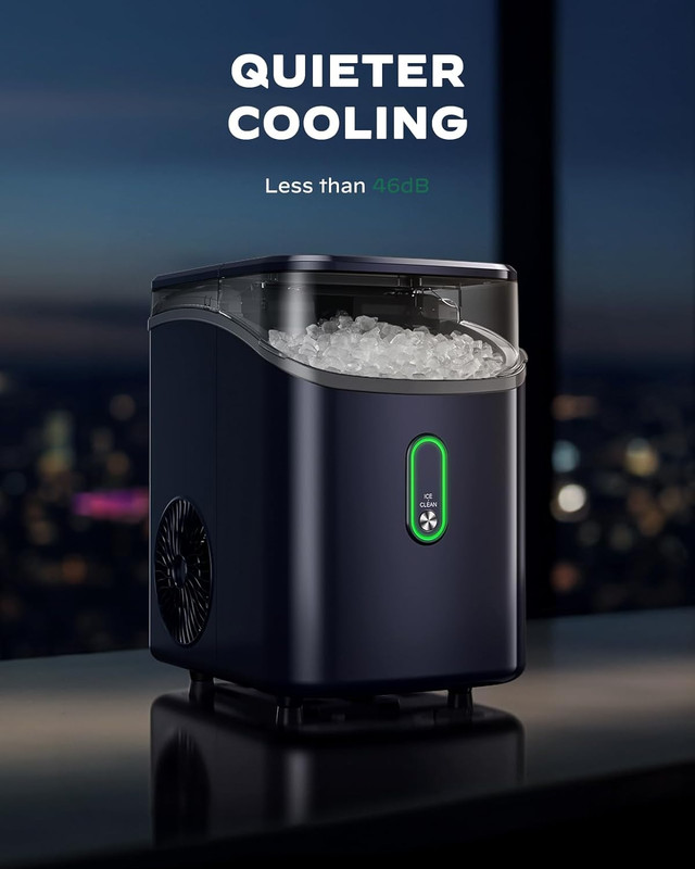 Countertop Nugget Ice Maker, Self-Cleaning, 33Lbs/24H, Blue for Home & Office gallery