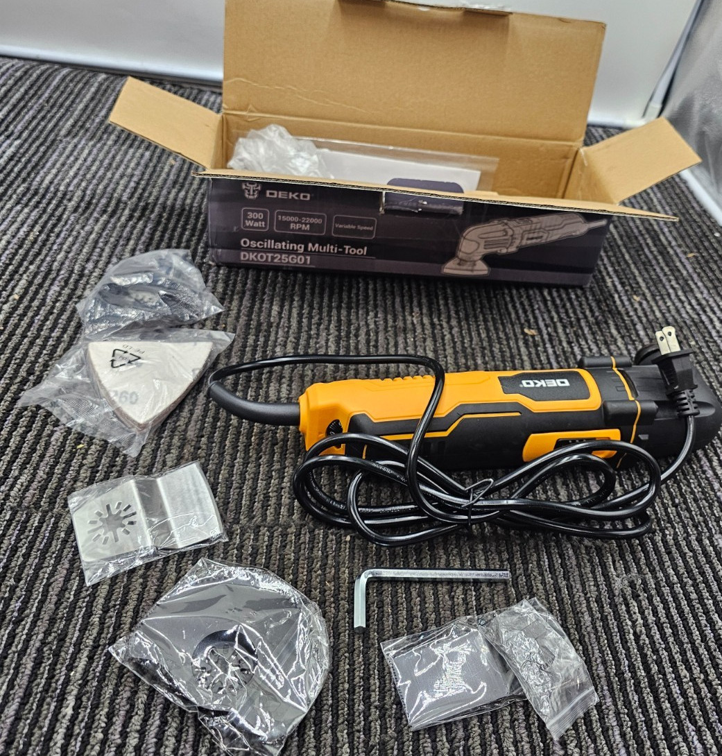 DEKO DKOT25G01 Oscillating Multi Tool Black Yellow 120V 60Hz 2.5A 300W 6 Speed gallery