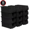 30224 Plastic Stackable Storage Bins, 11 In. X 4 In. X 4 In. Black, 12-Pack gallery