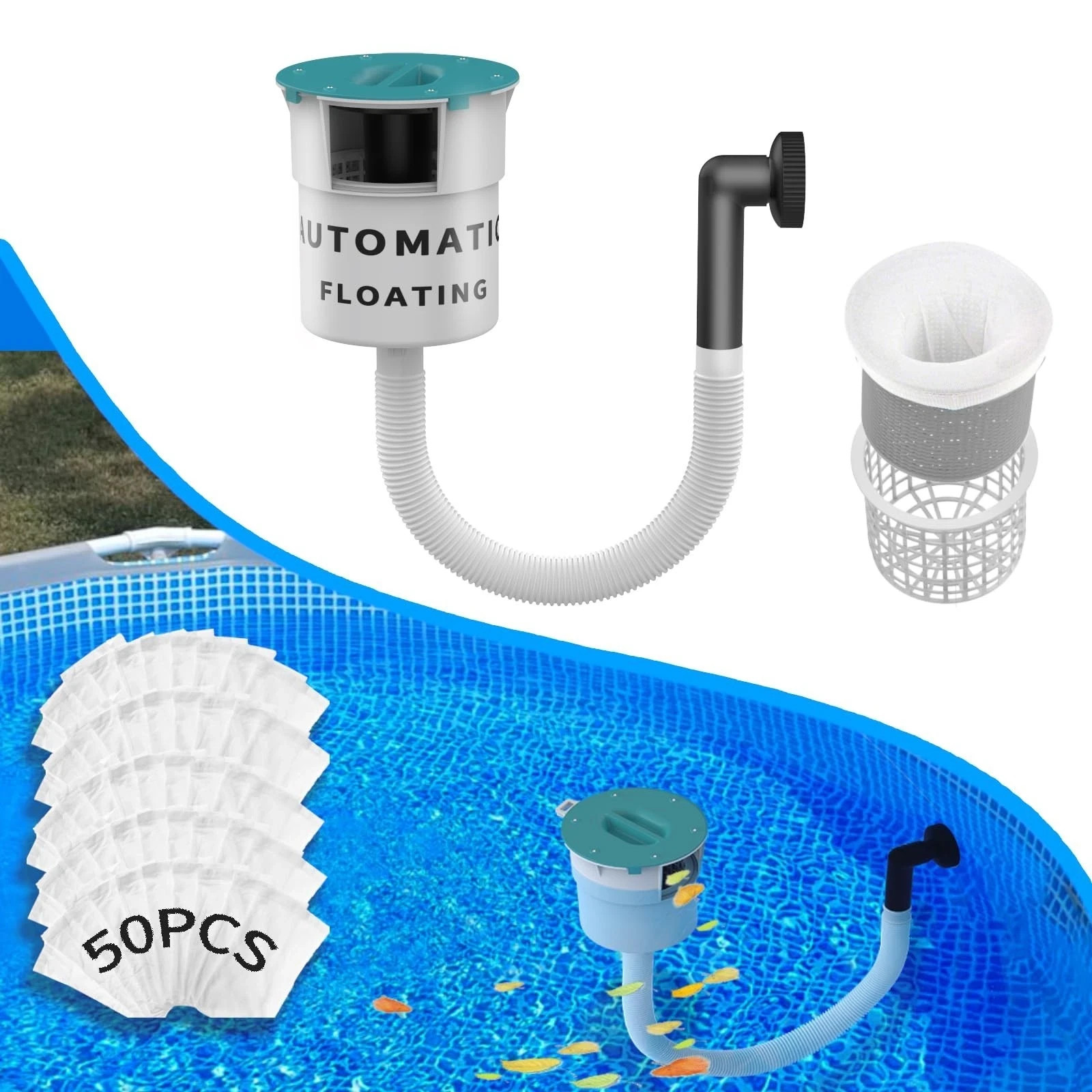Surface Float Skimmer,2025 Upgrade,No Installation Required, no Adjustable... gallery