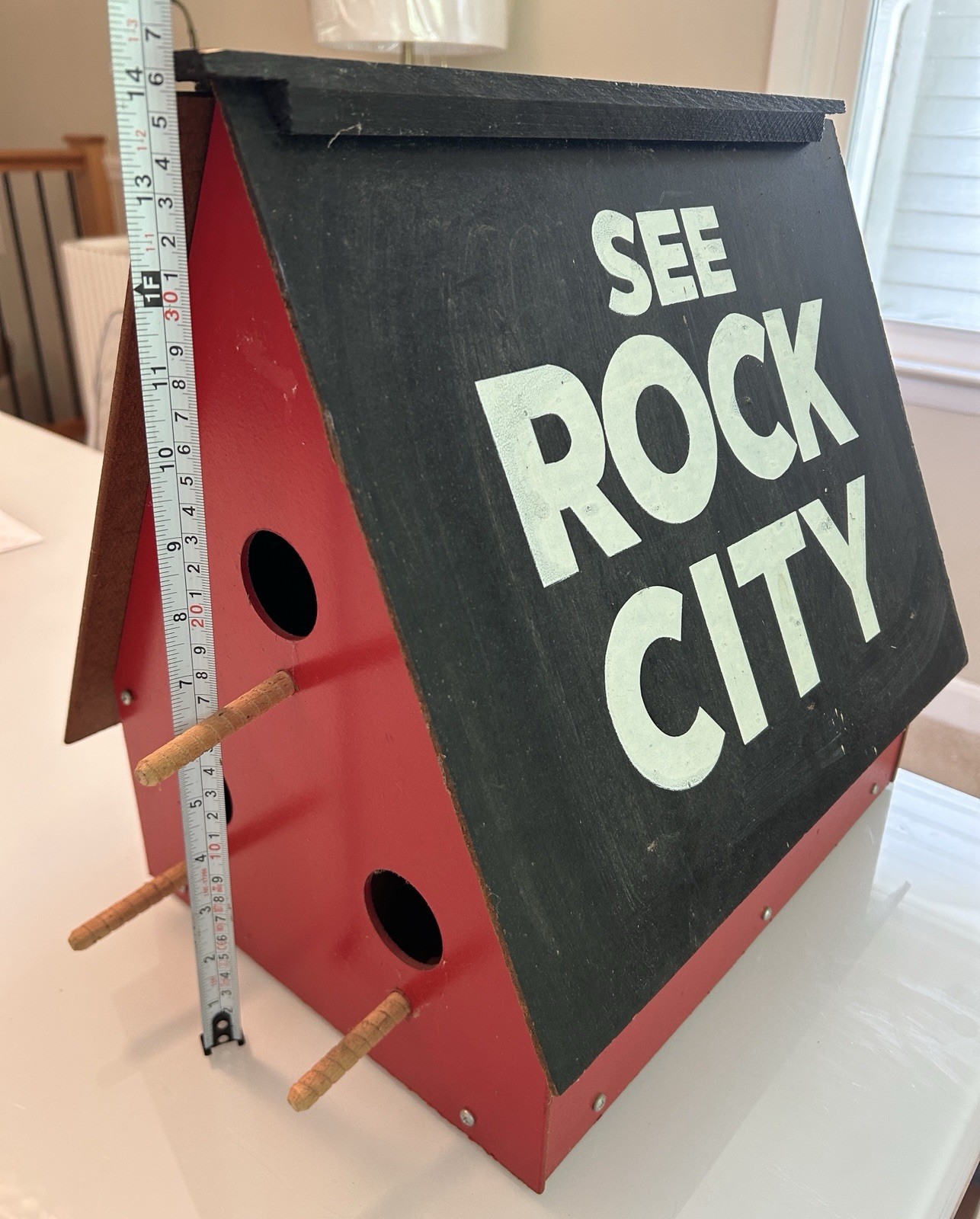 Authentic "SEE ROCK CITY" 6-Hole Birdhouse XL Vintage - See pics & Read All wood gallery